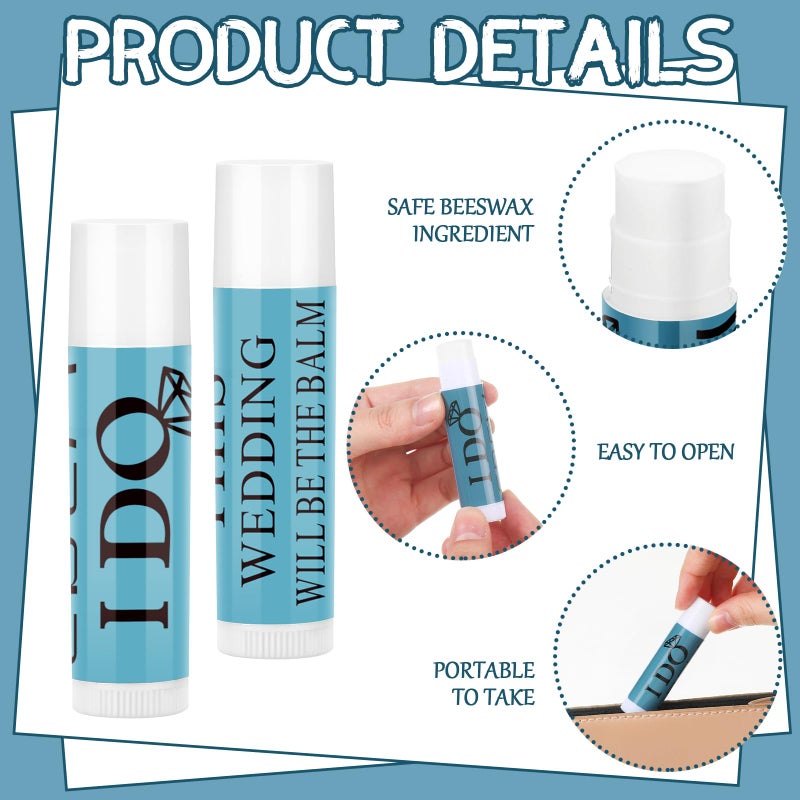 Suttmin 24 Pcs Bachelorette Lip Balm I Do Crew Wedding Party Gifts Bachelorette Lip Balm Gift Wedding Favors for Party Guest Supplies(Black with Blue) - Image 3